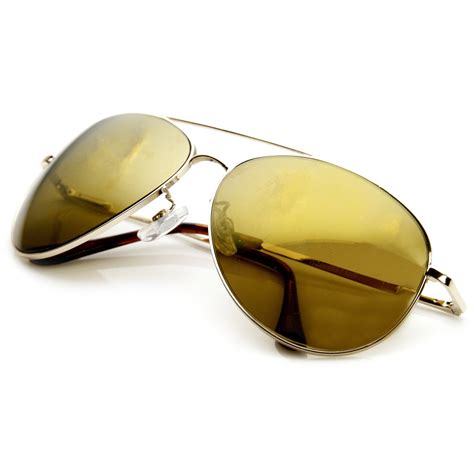 gold reflective sunglasses.